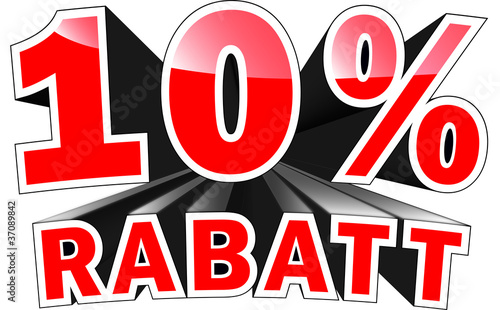 3D Text: 10 Prozent Rabatt