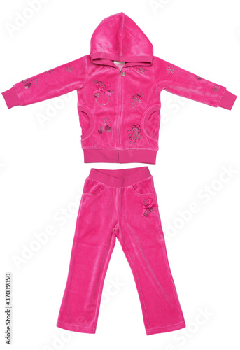 Pink velours suit