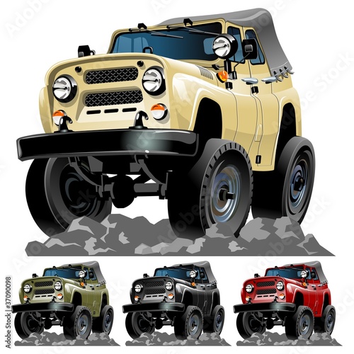 Vector cartoon jeep one click repaint