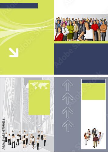 Template for advertising brochure with business people