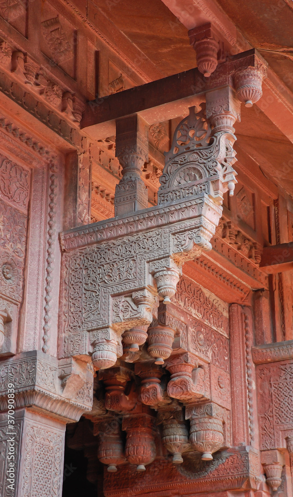 Fototapeta premium Carving stone in Agra fort, India