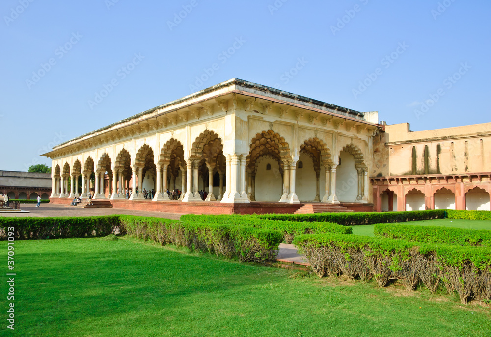 Hall of Public Audience in Agra fort, India