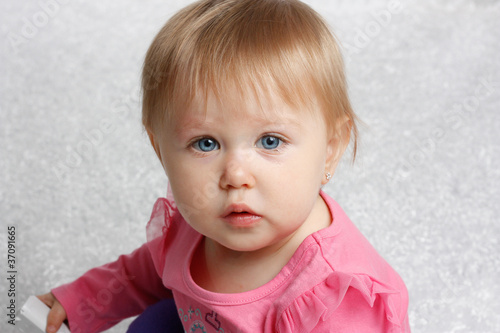 Girl on White Fuzzy Background