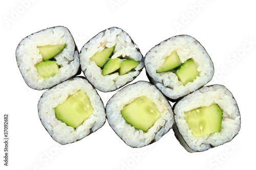 rolls with cucumber top view