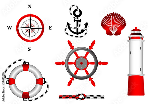 nautical icons set for design