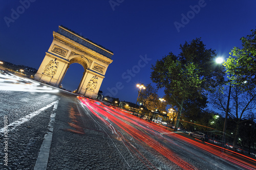 the "Arc de Triomphe" by night