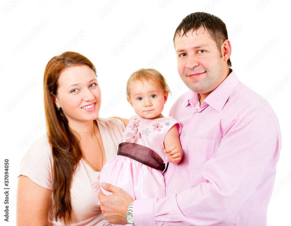 Mother, father and little daughter - happy family Mother, father and little daughter - happy family
