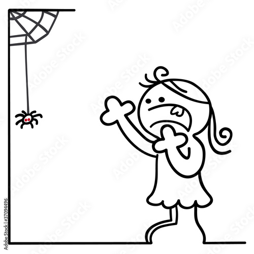 figur hat angst vor spinne