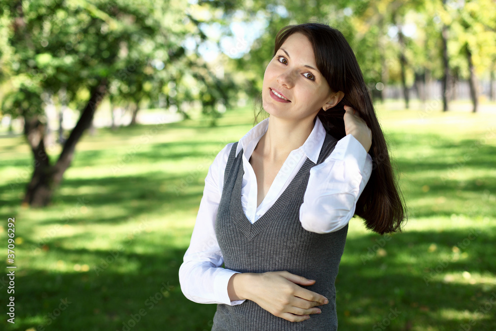 Young woman in summer park Young woman in summer park