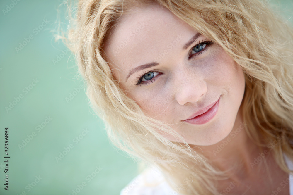 Portrait of beautiful blond smiling woman Portrait of beautiful blond smiling woman