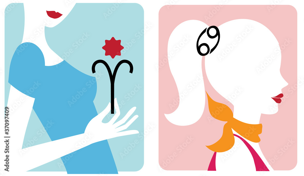 Set of modern illustrated horoscope zodiac signs Set of modern illustrated horoscope zodiac signs