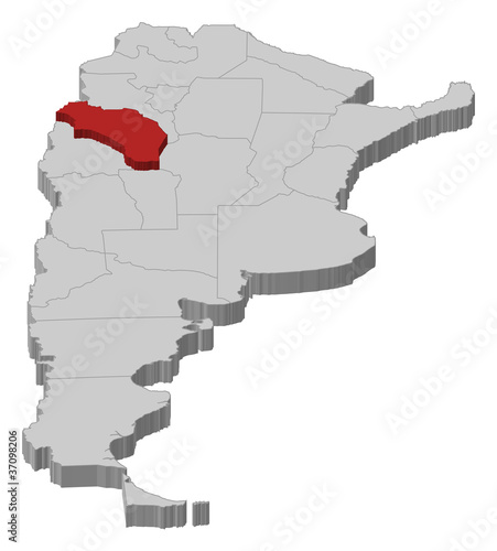 Map of Argentina  La Rioja highlighted