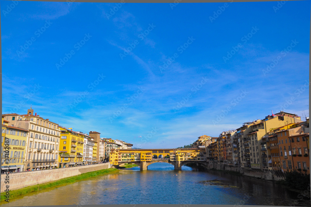 Houses on Arno river in Florence.