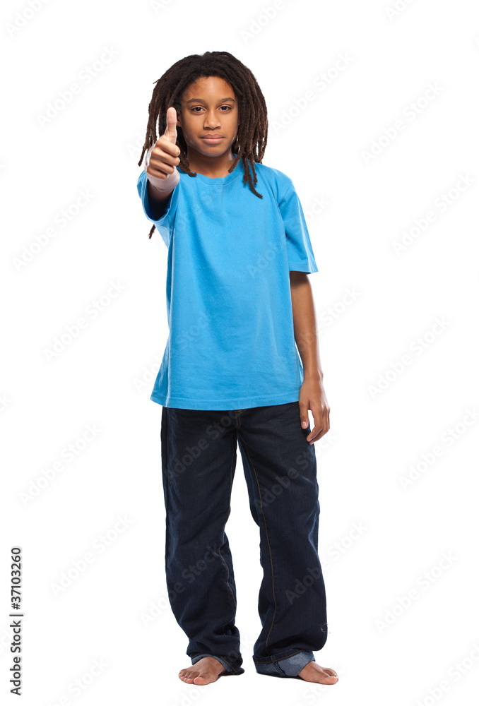 Fototapeta premium rasta kid with thumbs up