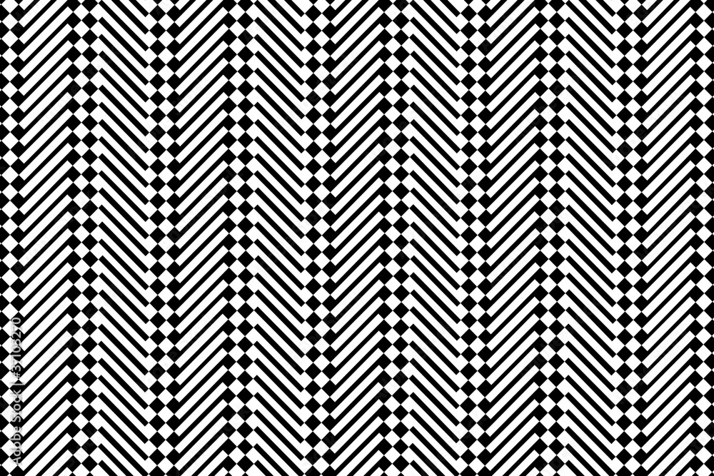 Trendy chevron patterned background, black and white