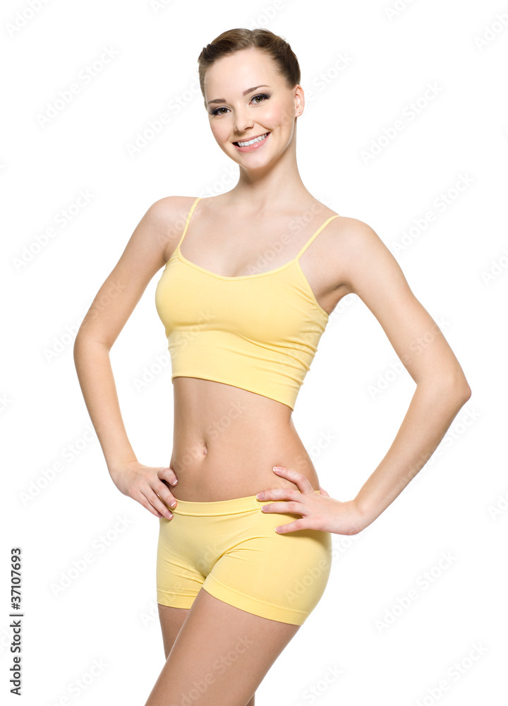 Smiling woman with beautiful perfect body Smiling woman with beautiful perfect body