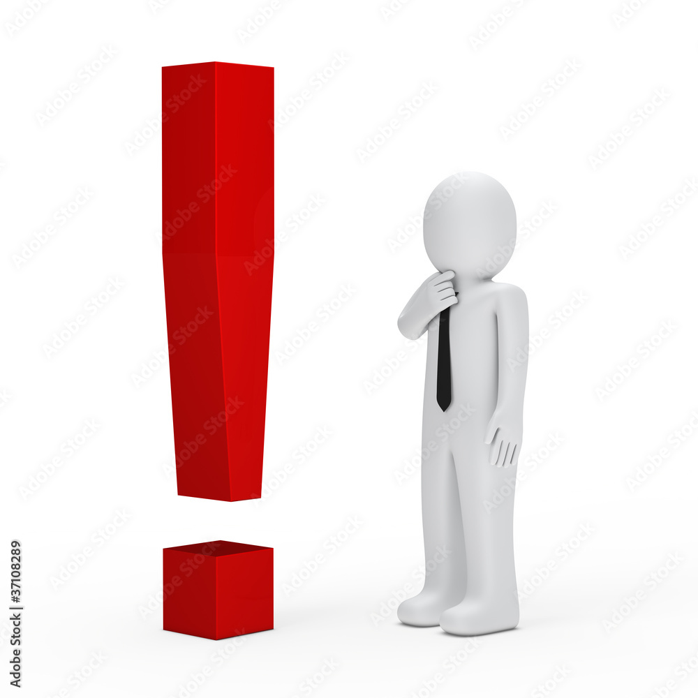 businessman red exclamation mark businessman red exclamation mark