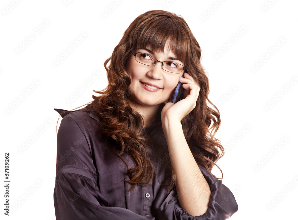 Business women calling by phone. Studio shot. Business women calling by phone. Studio shot.