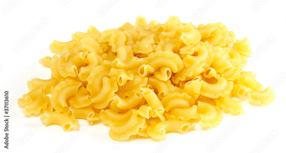 dried italian pasta on white background dried italian pasta on white background