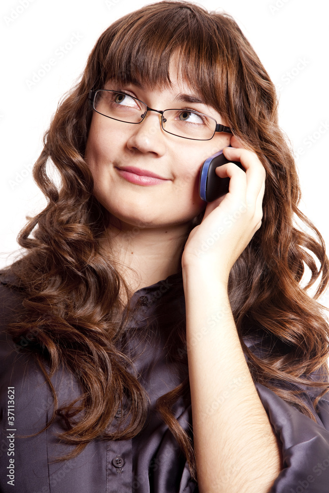 Business women calling by phone. Studio shot. Business women calling by phone. Studio shot.