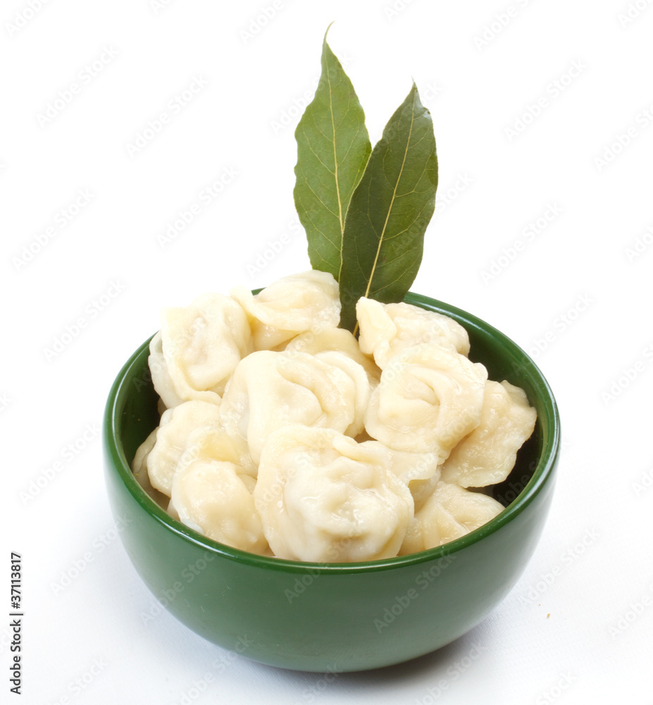 Meat Dumplings - russian pelmeni - with laurel Meat Dumplings - russian pelmeni - with laurel