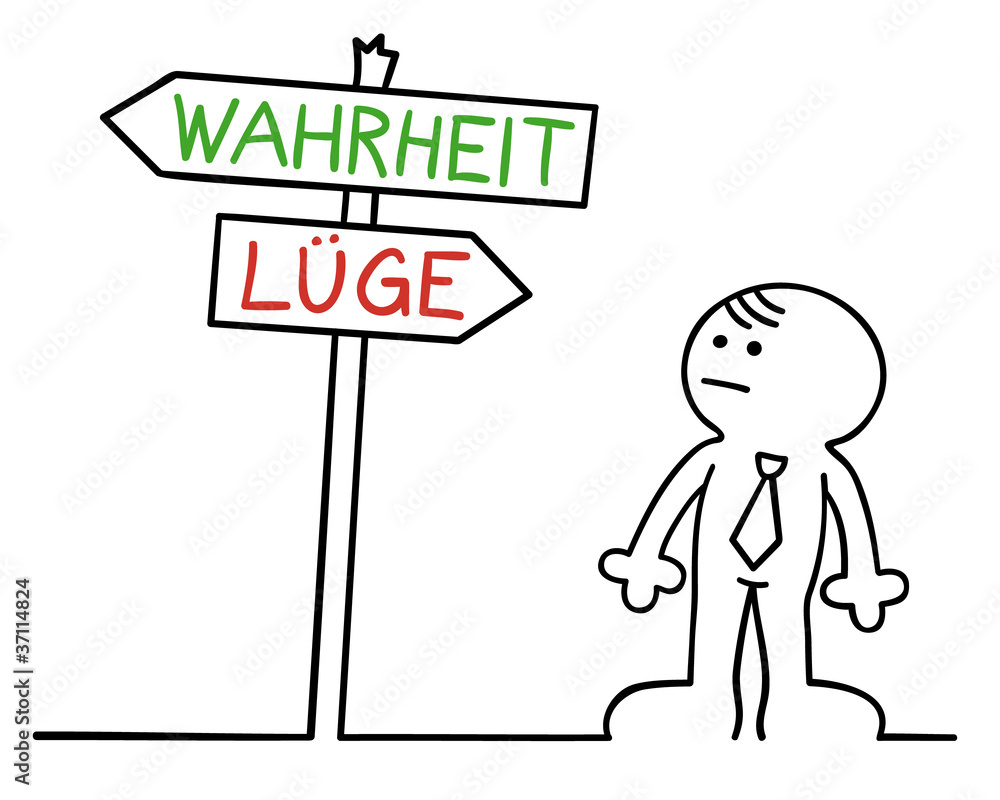 figur vor lüge oder wahrheit Stock Vector Adobe Stock