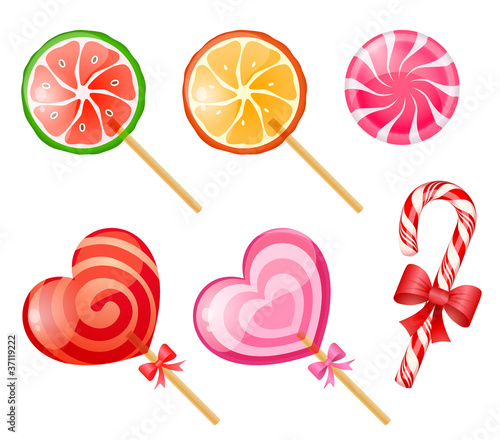 Lollipops and candies set