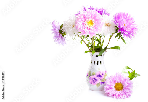 Beautiful colourful bouquet of flowers in a vase.