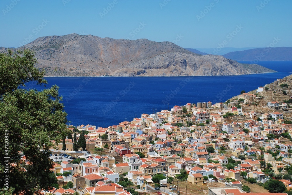 Obraz premium Chorio, Symi island