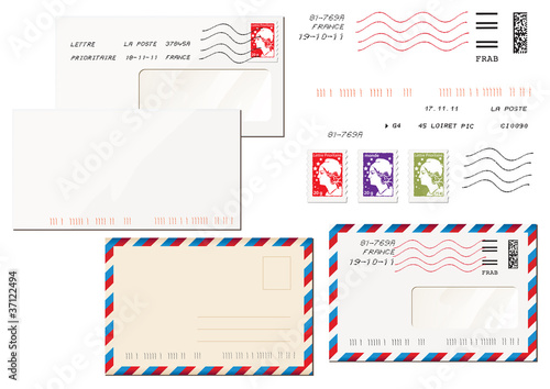 timbres français et enveloppe