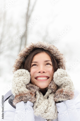 Winter woman in snow