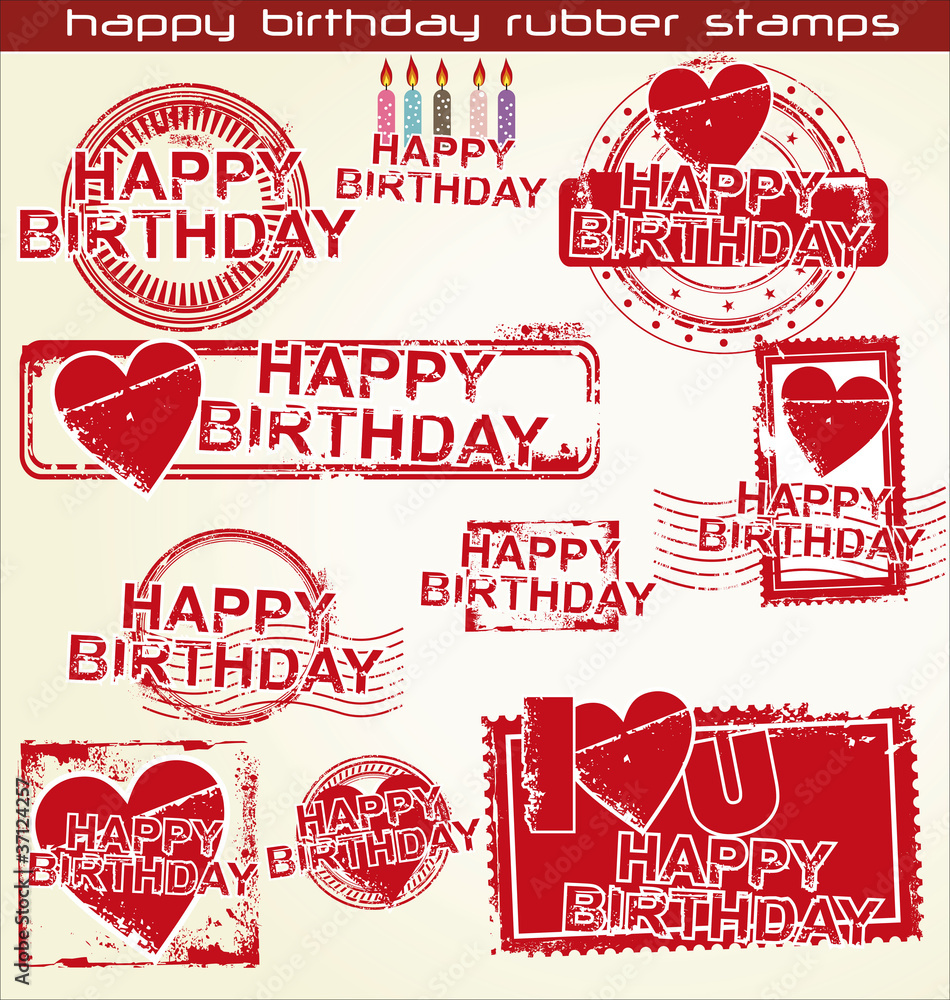 happy birthday grunge stamps happy birthday grunge stamps