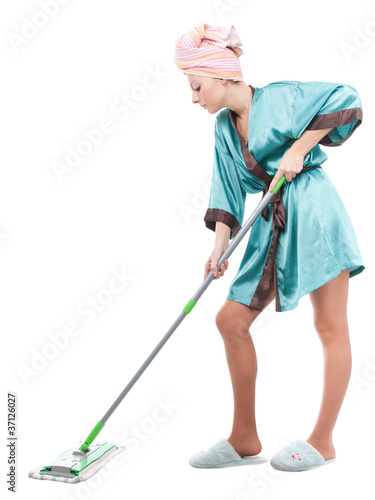 girl with a mop