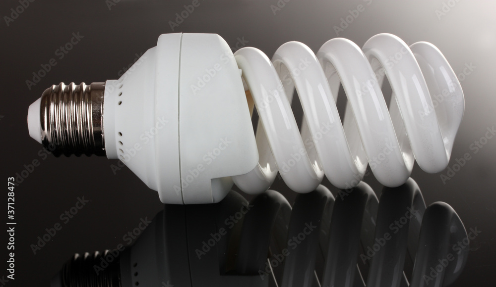 energy saving light bulb on black background. energy saving light bulb on black background.