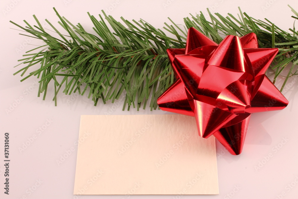 simbolo del natale, con biglietto di carta per invito simbolo del natale, con biglietto di carta per invito