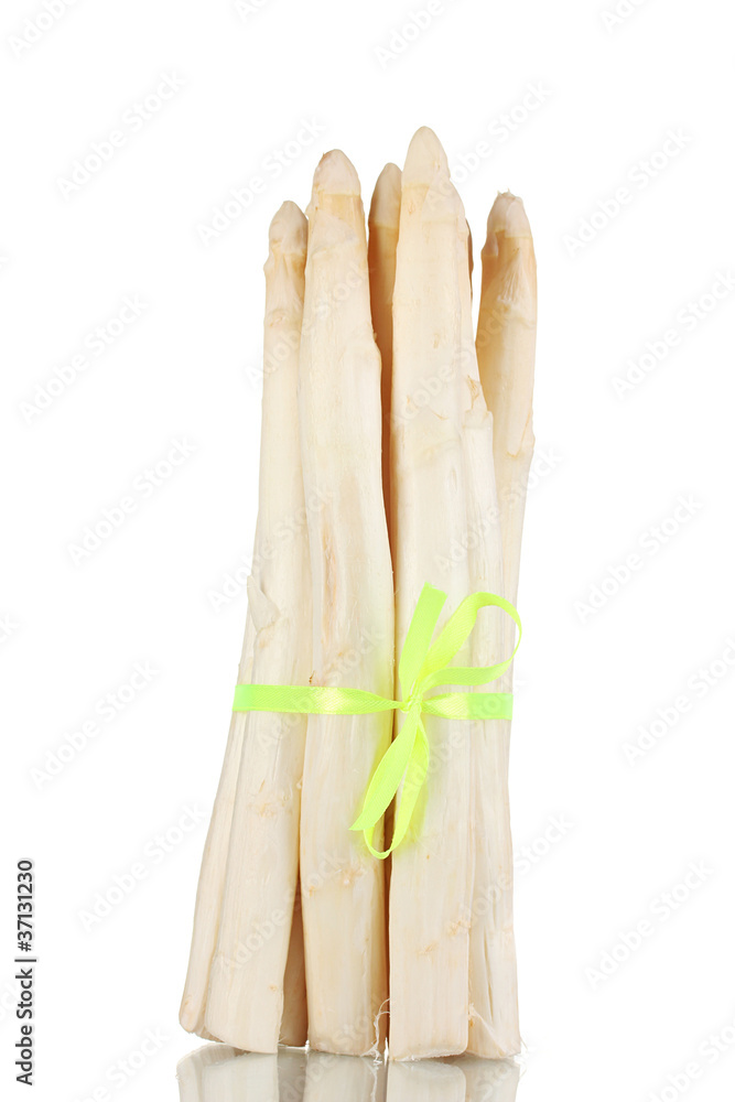 beautiful white asparagus isolated on white beautiful white asparagus isolated on white