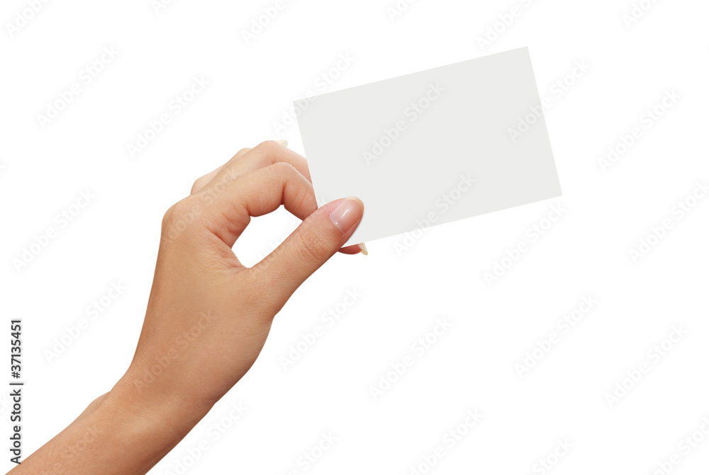 empty business card in a hand empty business card in a hand