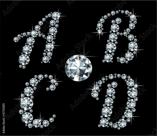 Diamond retro-styled letters