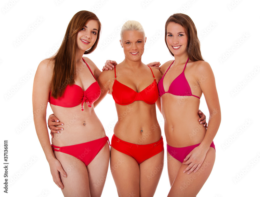 Drei attraktive Mädchen im Bikini Drei attraktive Mädchen im Bikini