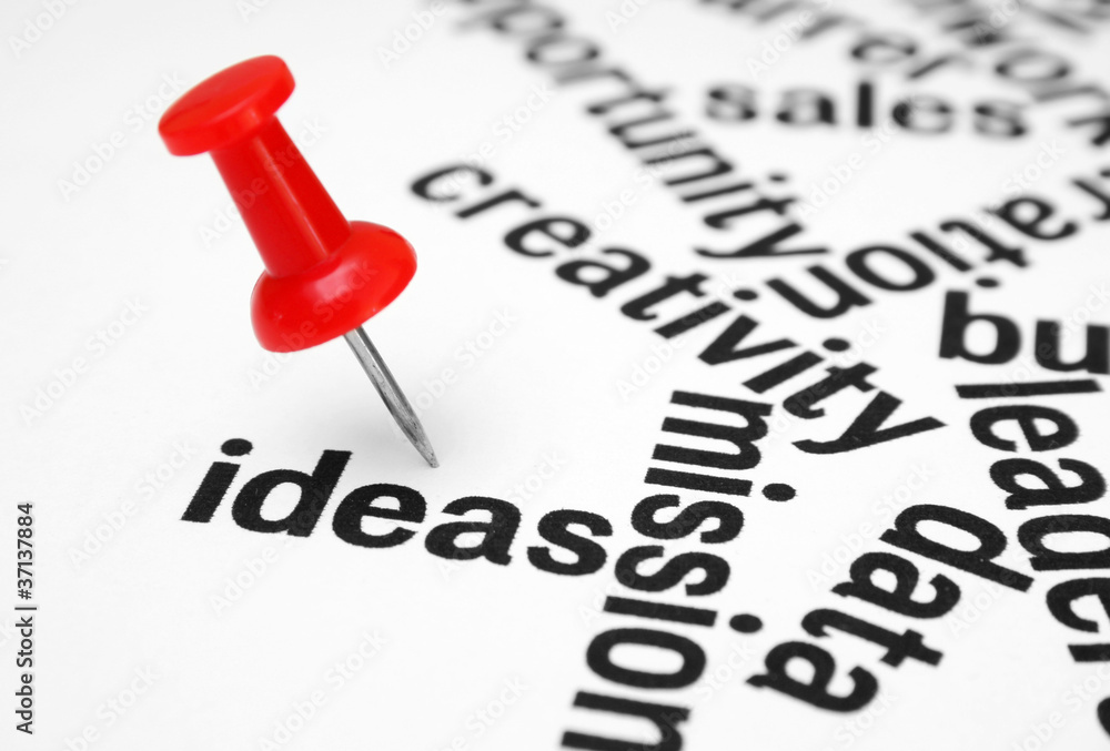 Push pin on idea Push pin on idea