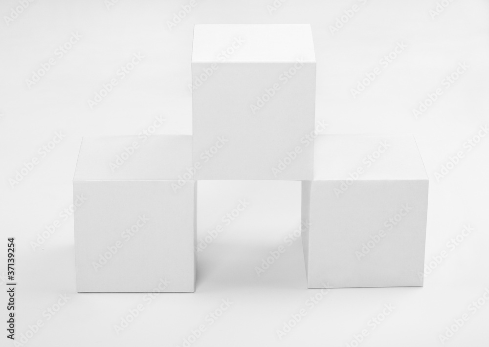 three white cubes three white cubes