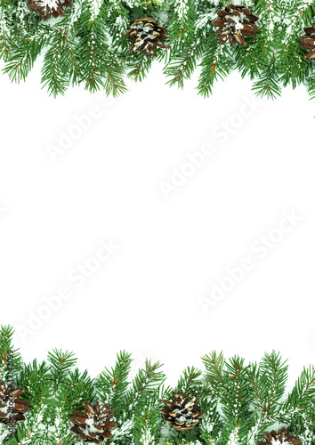 Wallpaper Mural Christmas framework with snow isolated on white background Torontodigital.ca