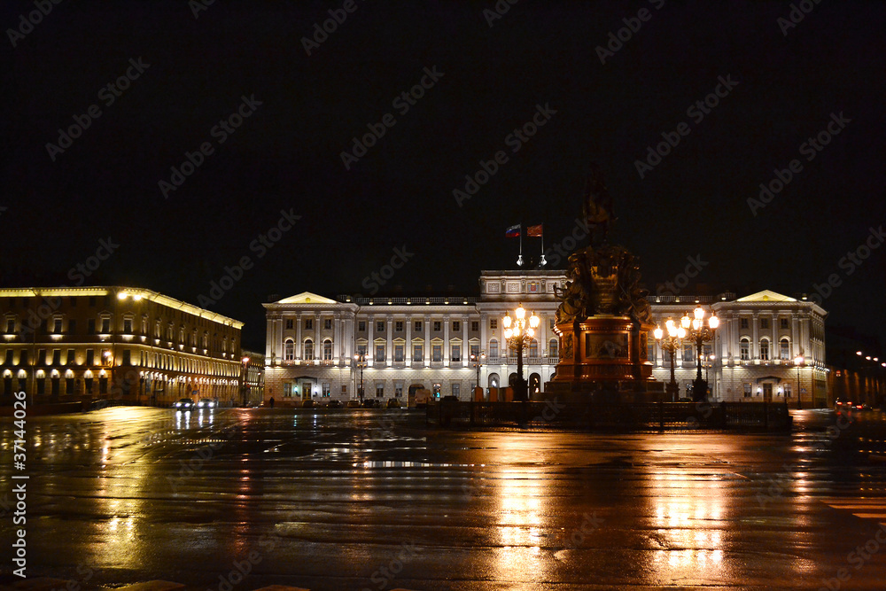 View of Mariinsky Palace at night