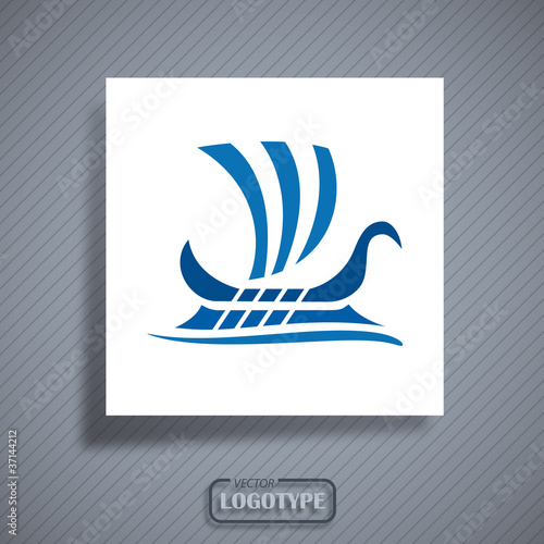 Logo Greek boat # Vector