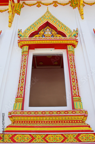 Windows of Wat Hua-sapan, Temple in Nakhonrachasima, thailand photo