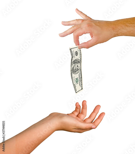 Hand with dollar banknote photo