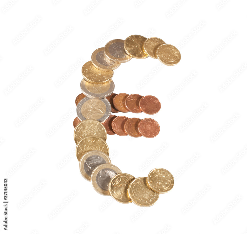 European coins are in the form of euro European coins are in the form of euro