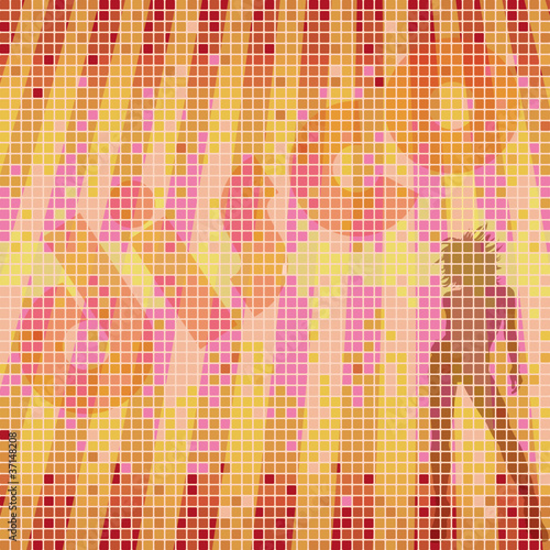 Matrix Background Disco Dancing Girl