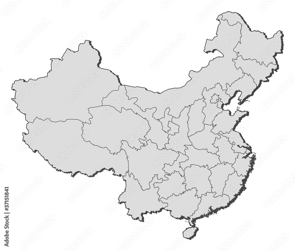 Map of China, Macau highlighted