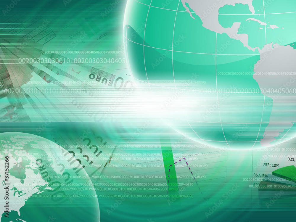 Obraz premium Global financial color charts and graphs